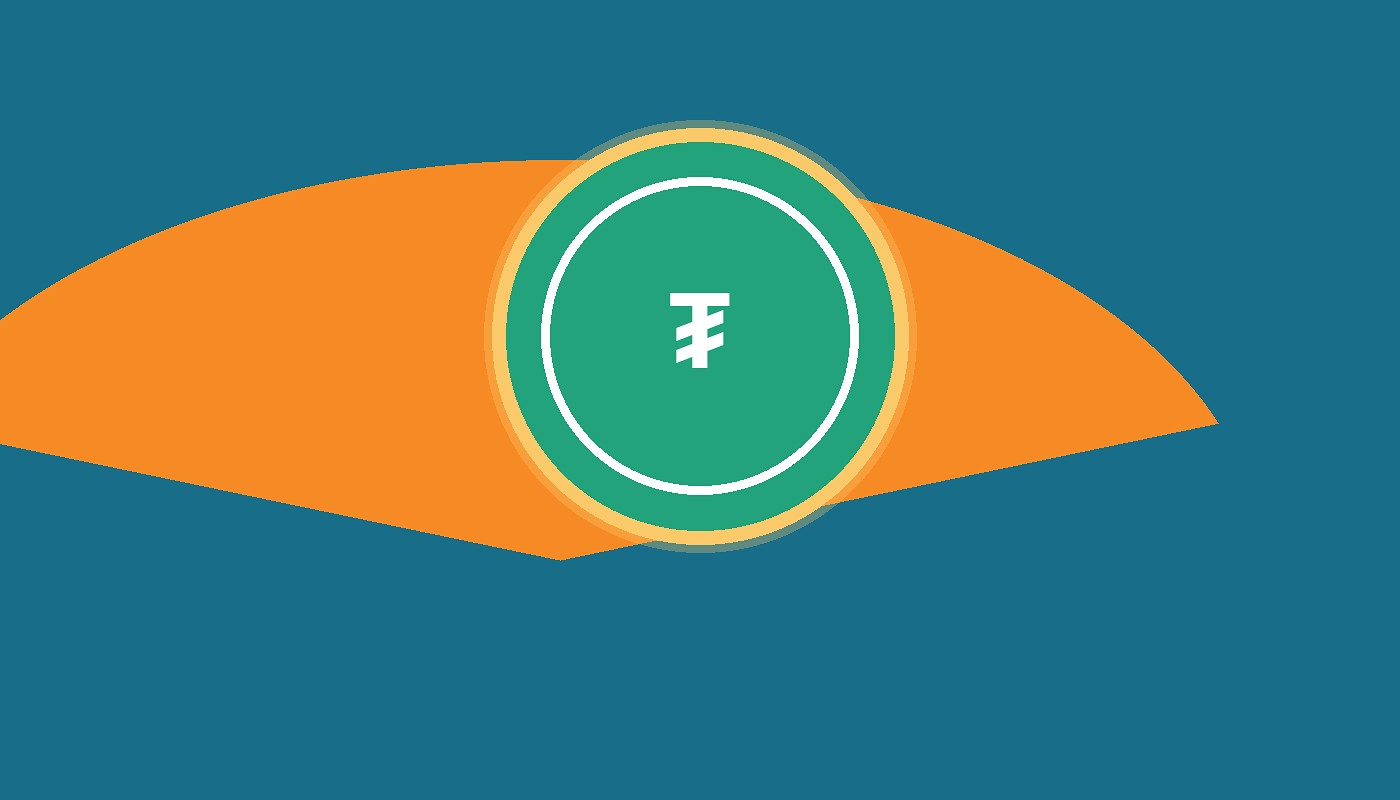 Stacks of coins, pay with USDT
